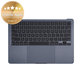 Ramă superioară tastatură pentru MacBook Air 13", A3113 (2024), cu tastatură US și baterie, Midnight, 661-40230, Genuine Apple
