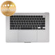 Ramă superioară tastatură pentru MacBook Air 15", A3114 (2024), cu tastatură US și baterie, Space Gray, 661-40266, Genuine Apple