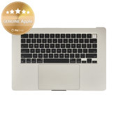 Ramă superioară tastatură pentru MacBook Air 15", A3114 (2024), cu tastatură US și baterie, Starlight, 661-40268, Genuine Apple
