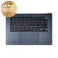 Ramă superioară tastatură pentru MacBook Air 15", A3114 (2024), cu tastatură US și baterie, Midnight, 661-40269, Genuine Apple