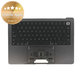 Ramă superioară tastatură pentru MacBook Pro 14", A3185 (2024), cu tastatură US și baterie, Space Black, 661-50210, Genuine Apple