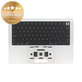 Ramă superioară tastatură pentru MacBook Pro 14", A3185 (2024), cu tastatură US și baterie, Silver, 661-50211, Genuine Apple