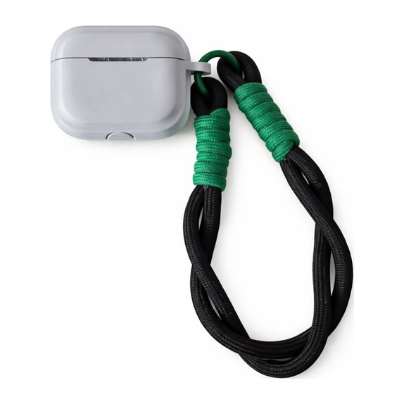 Silicon Caz pentru AirPods 1 si 2, Gri cu șnur negru