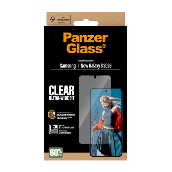 PanzerGlass - Sticlă securizată UWF cu aplicator pentru Samsung Galaxy S26, transparentă