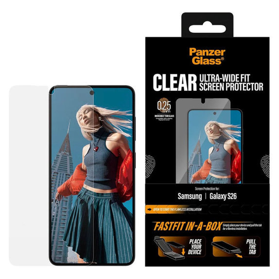 Sticlă securizată UWF cu FASTFIT In-A-Box pentru Samsung S26, Transparent, PanzerGlass