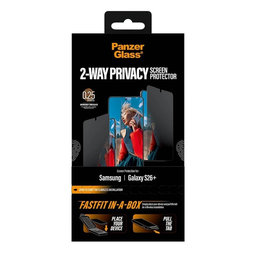 PanzerGlass - Sticlă securizată UWF 2-Way Privacy cu FASTFIT In-A-Box pentru Samsung Galaxy S26+, transparentă