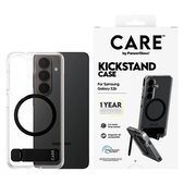 Caz Kickstand cu QI negru pentru Samsung Galaxy S26, Transparent, PanzerGlass