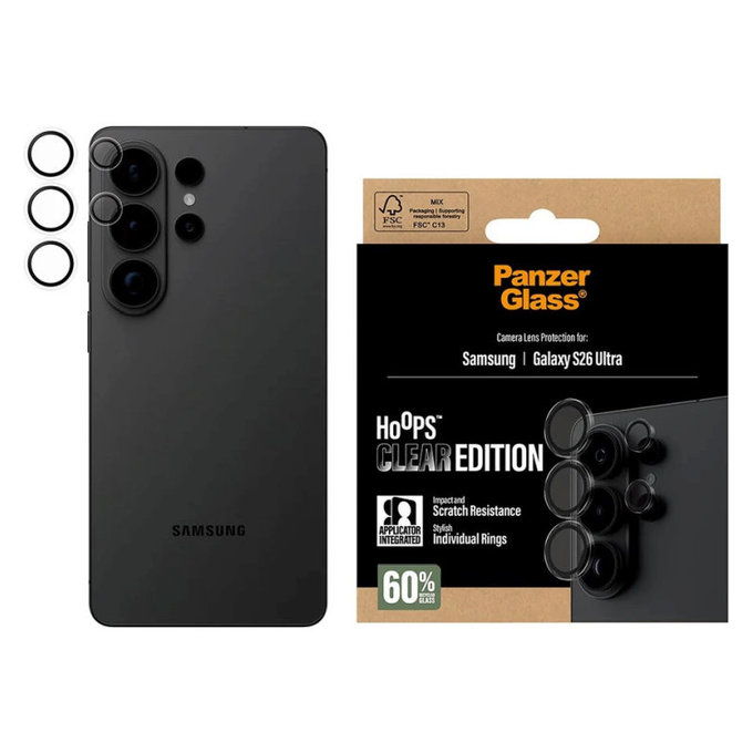 Protecție lentilă Hoops pentru Samsung S26 Ultra, Transparent, PanzerGlass