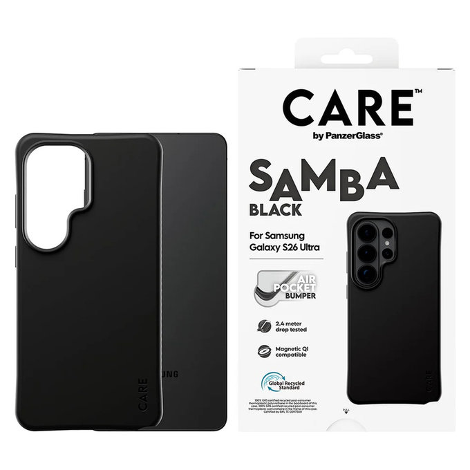 Caz Samba cu QI pentru Samsung Galaxy S26 Ultra, Negru, PanzerGlass