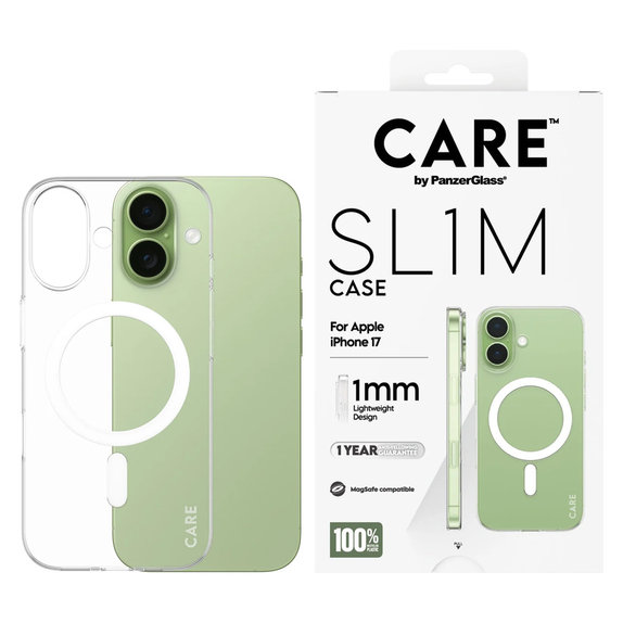 Caz SL1M pentru iPhone 17, Transparent, PanzerGlass