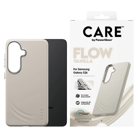 Caz FLOW cu QI pentru Samsung Galaxy S26, Vanilla, PanzerGlass