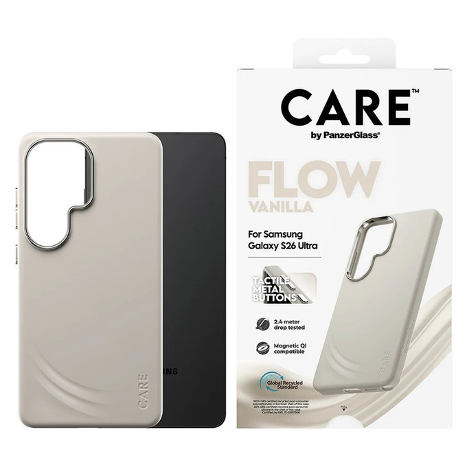 Caz FLOW cu QI pentru Samsung Galaxy S26 Ultra, Vanilla, PanzerGlass
