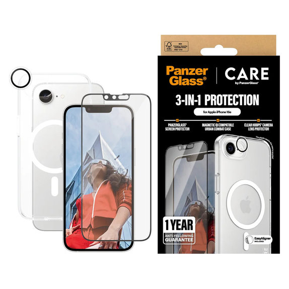 Bundle 3 în 1 pentru iPhone 17e/16e, PanzerGlass