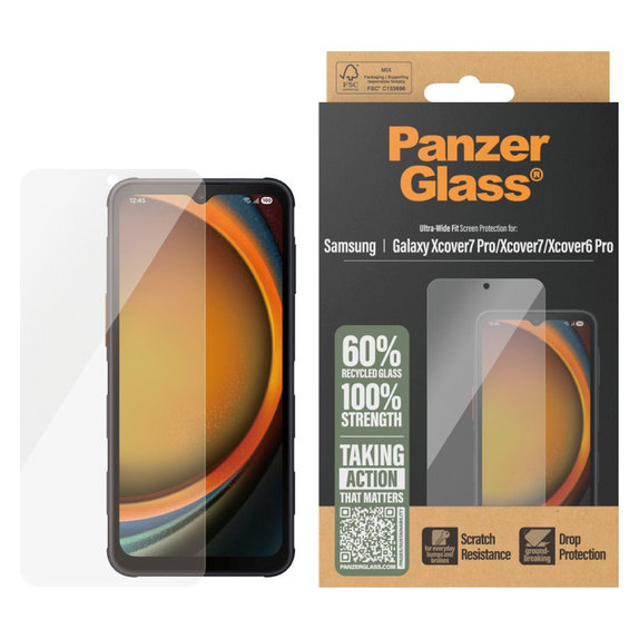 Sticlă securizată UWF pentru Samsung Galaxy Xcover7 Pro/Xcover7/Xcover6 Pro, Transparent, PanzerGlass