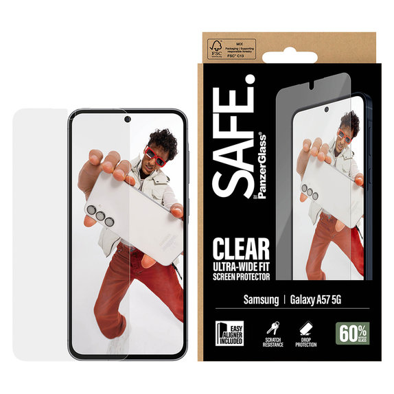 Sticlă securizată UWF cu aplicator pentru Samsung Galaxy A57, Transparent, SAFE by PanzerGlass