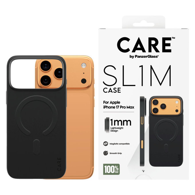 Caz SL1M pentru iPhone 17 Pro Max, negru, PanzerGlass