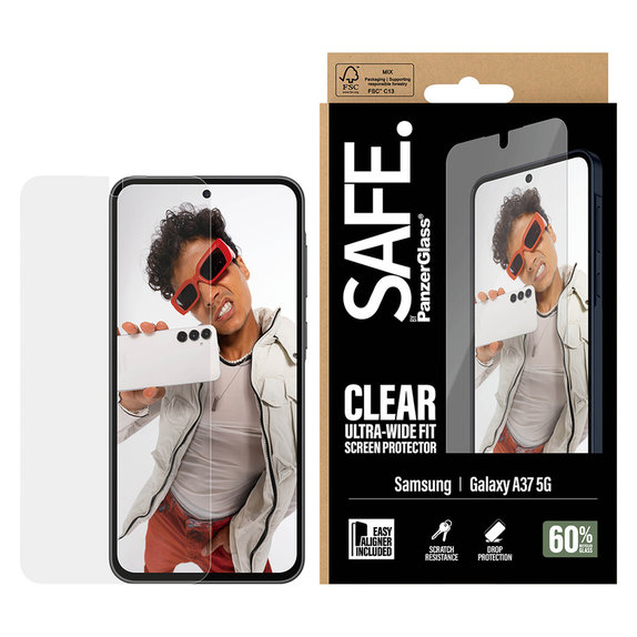 Sticlă securizată UWF cu aplicator pentru Samsung Galaxy A37, Transparent, SAFE by PanzerGlass