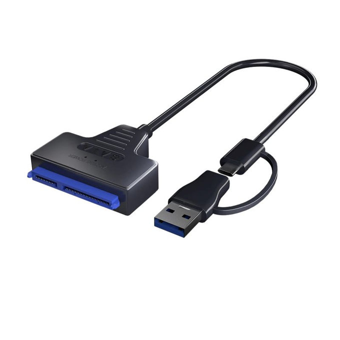 Adaptor USB 3.0 / USB-C la SATA pentru HDD/SSD de 2.5" și 3.5", cu sursă de alimentare