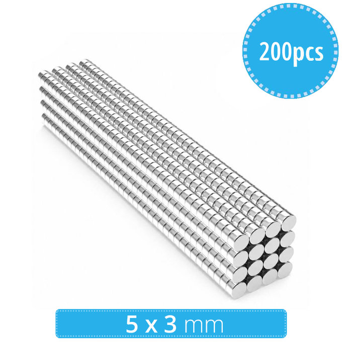 Magnet cilindric din neodim N35, 5 x 3mm, 200buc.