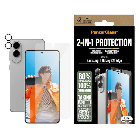 Bundle 2 în 1 pentru Samsung Galaxy S25 Edge, PanzerGlass