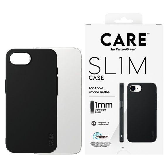 Caz SL1M cu MagSAFE by PanzerGlass pentru iPhone 17e/16e, Negru, PanzerGlass