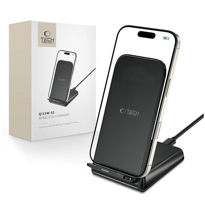 Încărcător wireless QI15W-S2 15W, neagră, Tech-Protect
