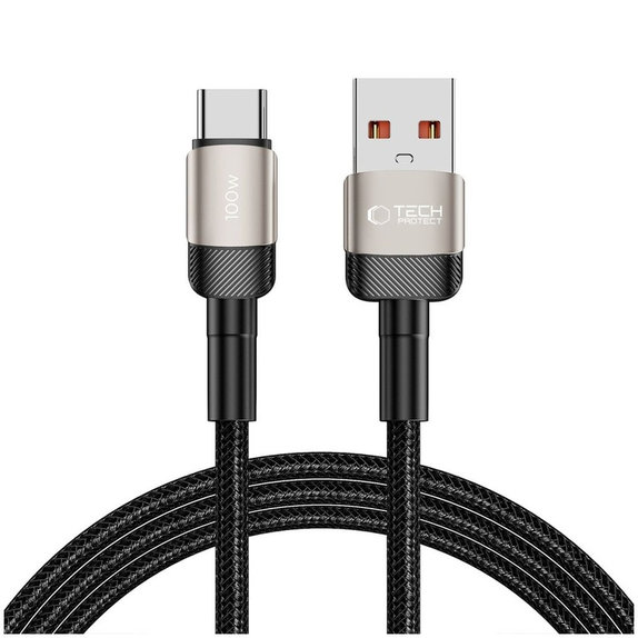 Cablu Ultraboost Evo USB-C Cable 100W/5A 200cm, Titanium, Tech-Protect