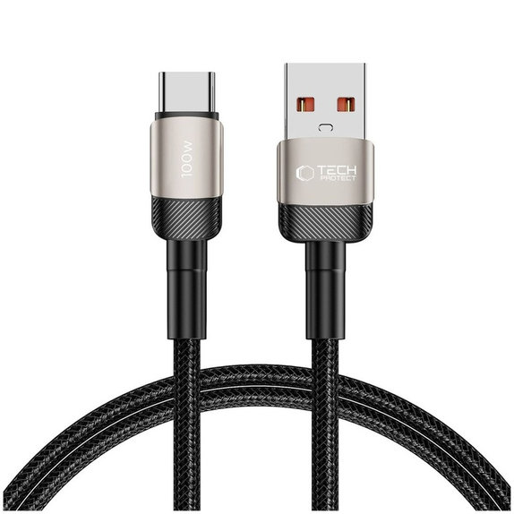 Cablu Ultraboost Evo USB-C Cable 100W/5A 100cm, Titanium, Tech-Protect