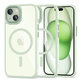Husă MagMat MagSafe pentru iPhone 15, verde/transparentă, Tech-Protect