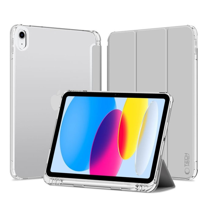 Husă Sc Pen Hybrid pentru iPad 10.9" 10 / 2022 / 11" 11 / 2025, gri, Tech-Protect