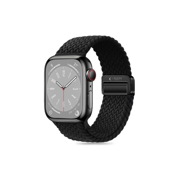 Curea Nylonmag pentru Apple Watch 8 / 9 / 10 / 11 / SE / Ultra (44 / 45 / 46 / 49 mm), neagră, Tech-Protect