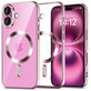 Husă MagFlex MagSafe pentru iPhone 16 Shiny Rose, Tech-Protect
