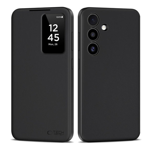 Husă Smart Wallet pentru Samsung S25, Matte Black, Tech-Protect