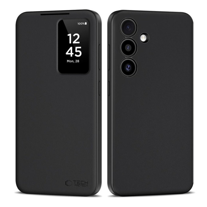 Husă Smart Wallet pentru Samsung S25, Matte Black, Tech-Protect