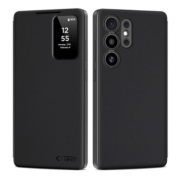 Husă Smart Wallet pentru Samsung S25 Ultra, Matte Black, Tech-Protect