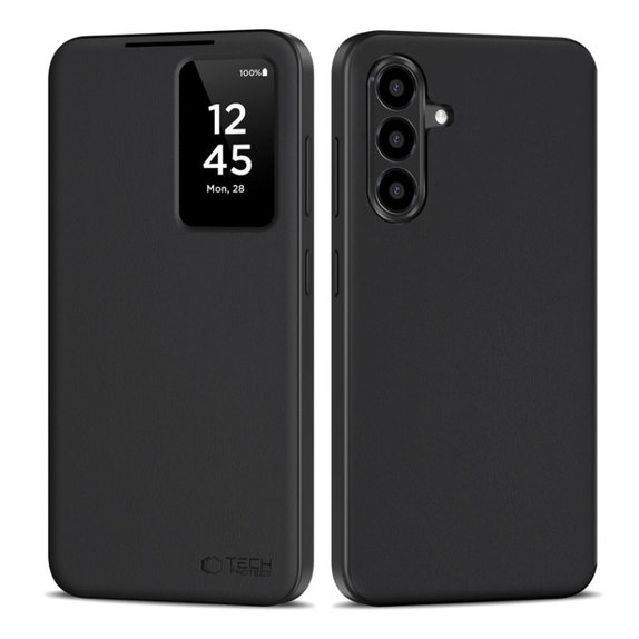 Husă Smart Wallet pentru Samsung A56 5G, Matte Black, Tech-Protect