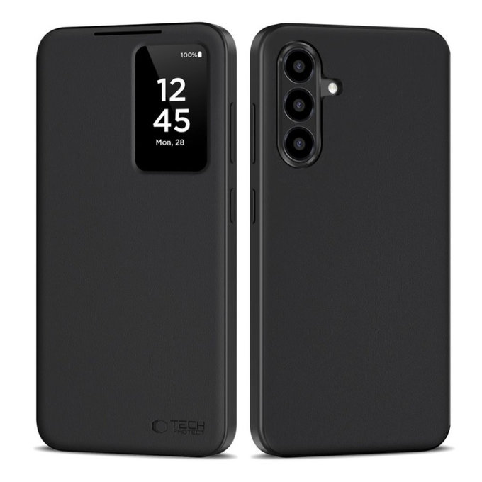 Husă Smart Wallet pentru Samsung A56 5G, Matte Black, Tech-Protect