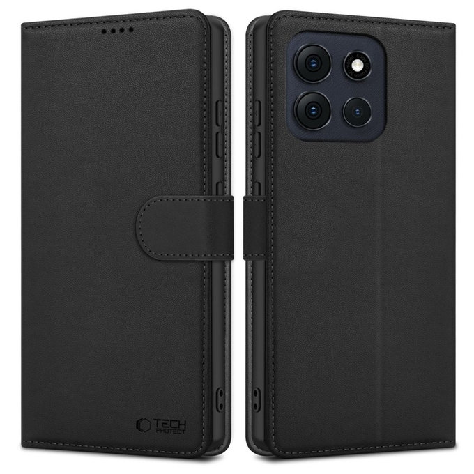 Husă Wallet pentru Motorola Moto G56 5G, neagră, Tech-Protect