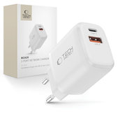 Încărcător de rețea NCA20 2-PORT PD 20W / QC3.0, albă, Tech-Protect