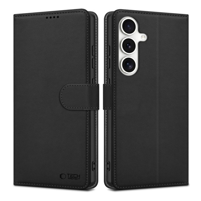Husă Wallet pentru Samsung S25 FE, neagră, Tech-Protect