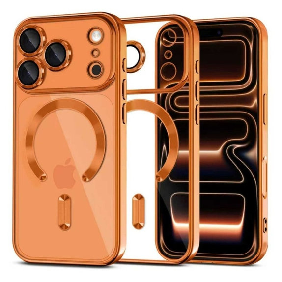 Husă MagFlex MagSafe pentru iPhone 17 Pro, Shiny Cosmic Orange, Tech-Protect
