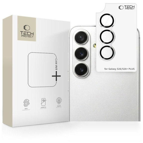 Protecție cameră Camring Fit+ pentru Samsung S26 / S26+ Plus, transparentă, Tech-Protect