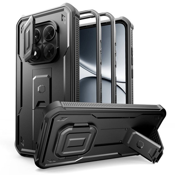 Husă Kevlar Cam+ cu 2 rame frontale pentru Xiaomi Redmi Note 15 Pro 5G, negru, Tech-Protect