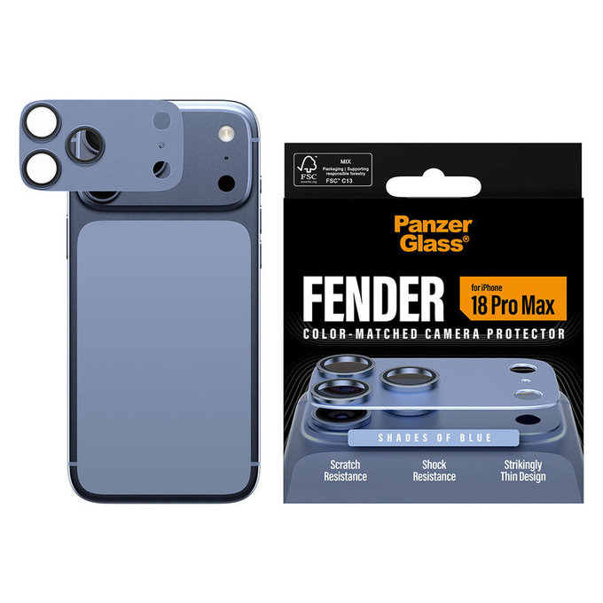 Protecție lentilă Fender pentru iPhone 18 Pro Max, Italian Blue, PanzerGlass