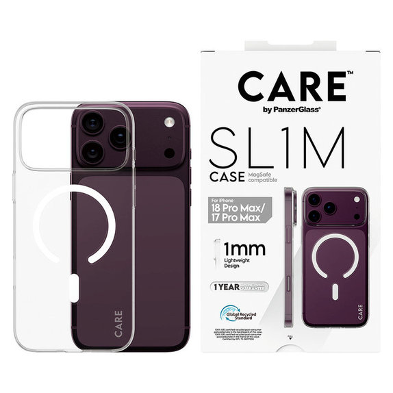 Caz SL1M cu MagSAFE pentru iPhone 18 Pro Max/17 Pro Max/16e, Transparent, PanzerGlass