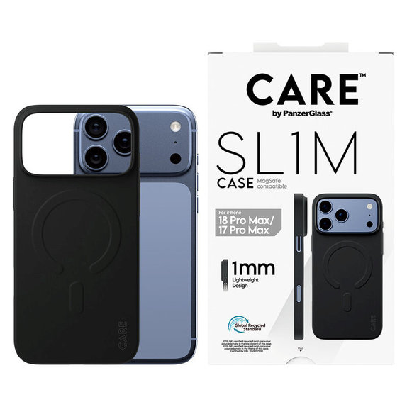 Caz SL1M cu MagSAFE pentru iPhone 18 Pro Max/17 Pro Max/16e, Negru, PanzerGlass