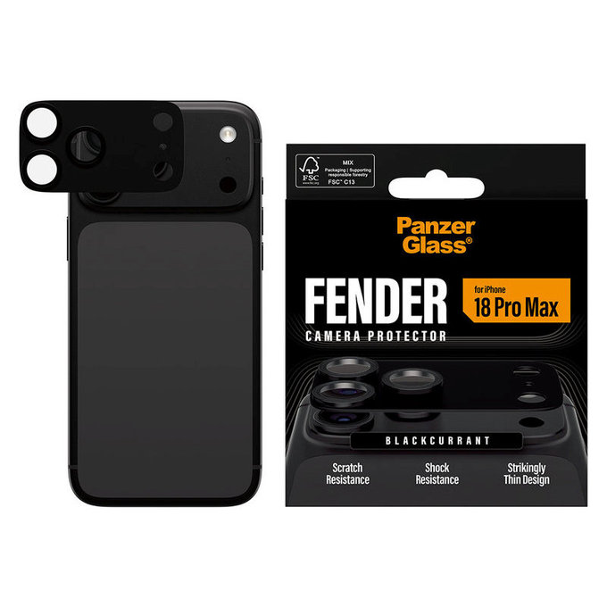 Protecție lentilă Fender pentru iPhone 18 Pro Max, Black Currant Currant, PanzerGlass