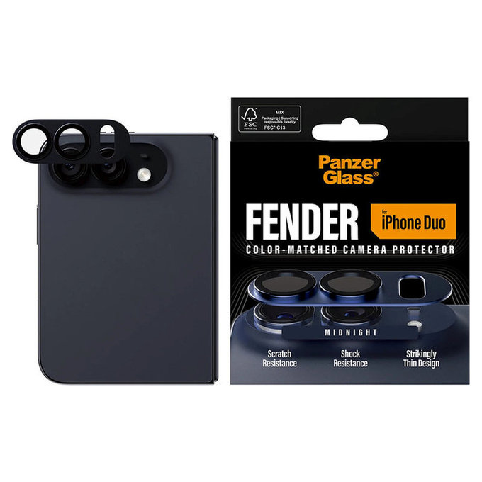 Protecție lentilă Fender pentru iPhone Duo, Dark Blue, PanzerGlass