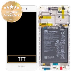 Huawei Nova Smart, Enjoy 6s, Honor 6c - Ecran LCD + Sticlă Tactilă + Ramă + Baterie (White) - 02351FUU Genuine Service Pack