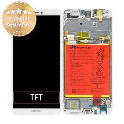 Huawei P Smart FIG-L31 - Ecran LCD + Sticlă Tactilă + Ramă + Baterie (White) - 02351SVE, 02351SVL Genuine Service Pack